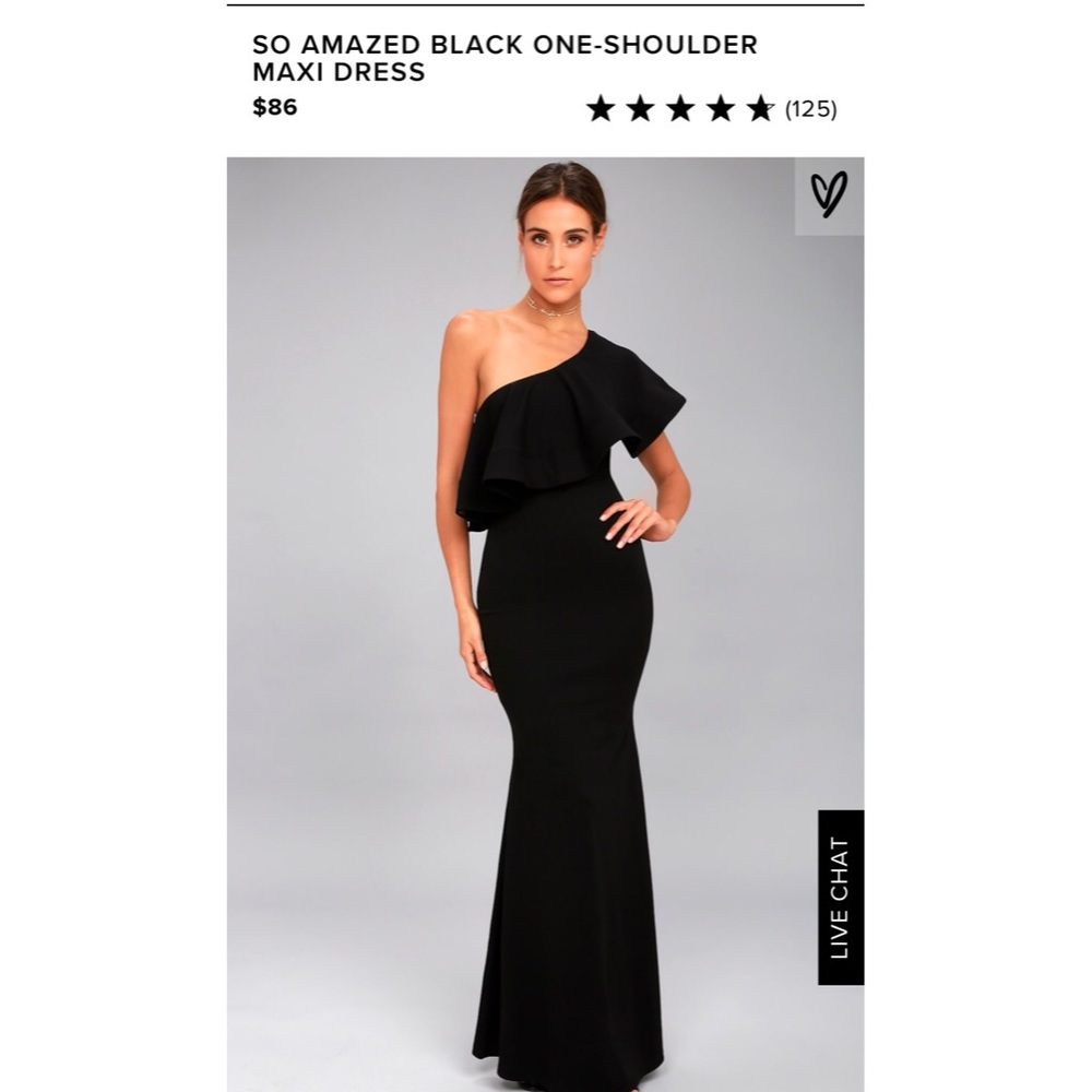 So Amazed Black One Shoulder Lulus Maxi Dress